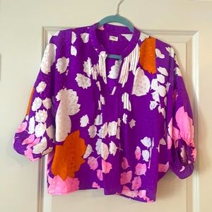 Warm by NYC purple silk blouse
